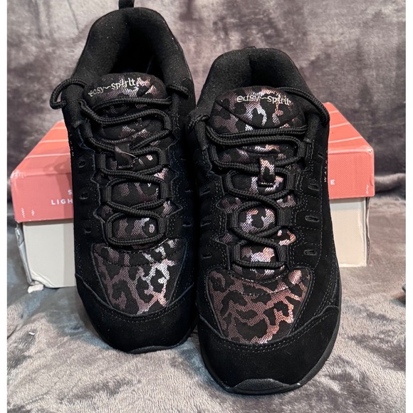 Easy Spirit Shoes - Easy Spirit Romy43 Womens 7.5W Walking Shoes Black Bronze Leopard Print NWB